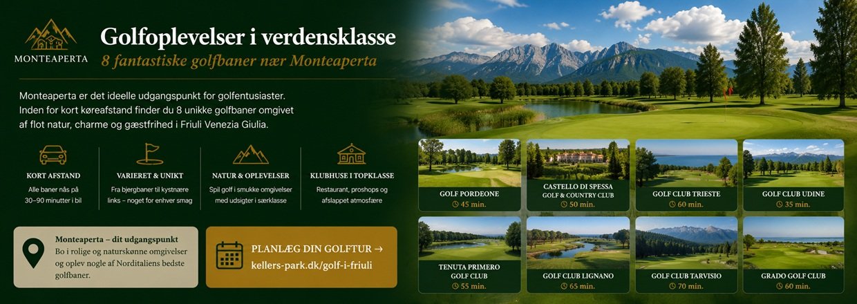 Oplev 8 fantastiske golfbaner med en base La Vista Monteaperta - Friuli = Norditalien