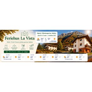 Uge 39 2027 Feriehus La Vista Monteaperta - 7 dage